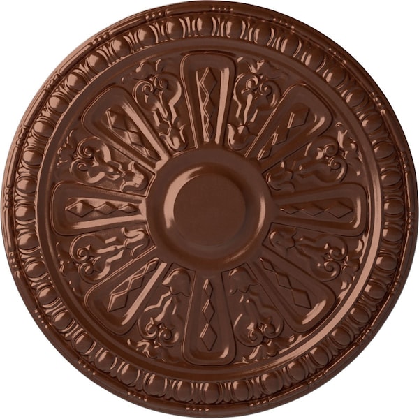 Ekena Millwork Raymond Ceiling Medallion (Fits Canopies up to 5 3/8"), Hand-Painted Copper Penny, 18"OD x 1 1/4"P CM18RA2CPS - main